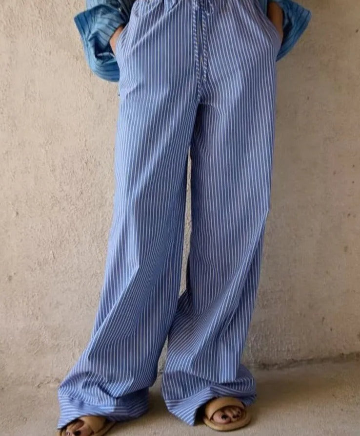 Blue Striped Pants