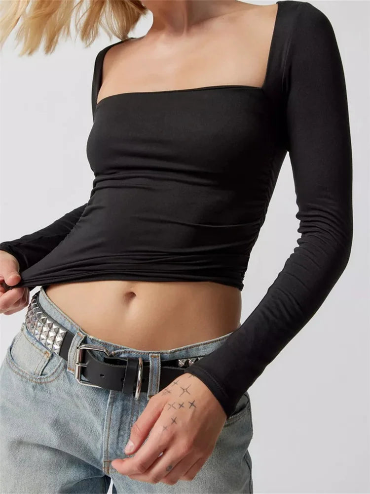 Cadence Square Neck Long Sleeve Top