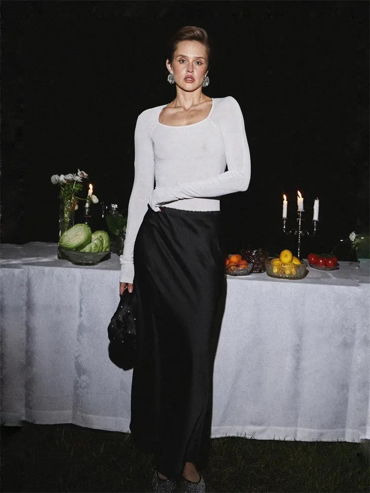 Satin Maxi Skirt