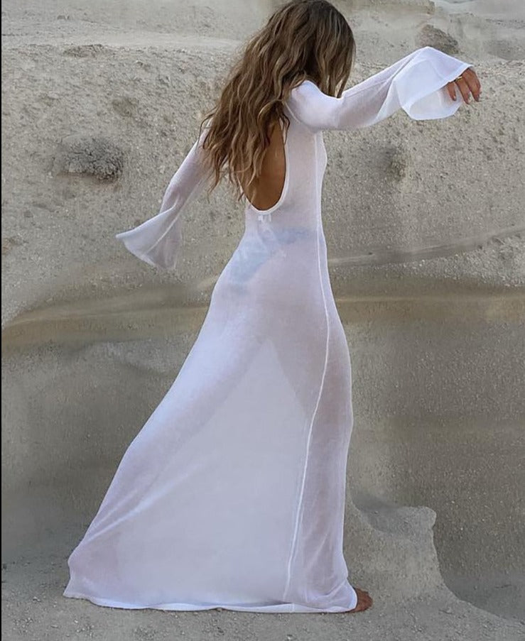 Sands Beach wear backless See Through Mesh Dress