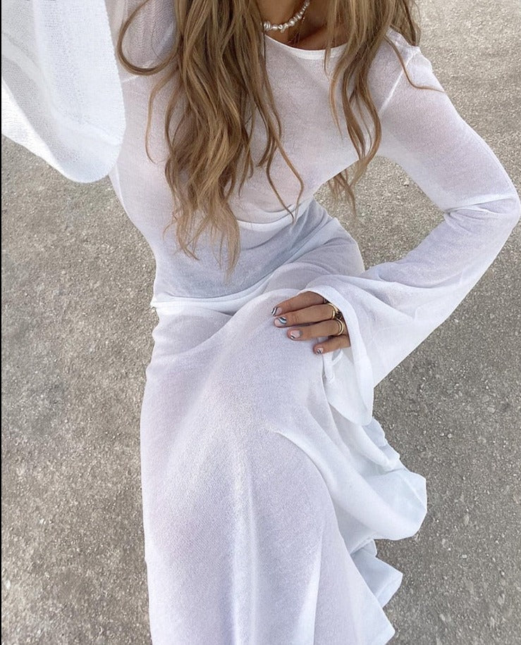 Sands Beach wear backless See Through Mesh Dress