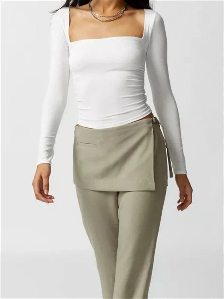 Cadence Square Neck Long Sleeve Top