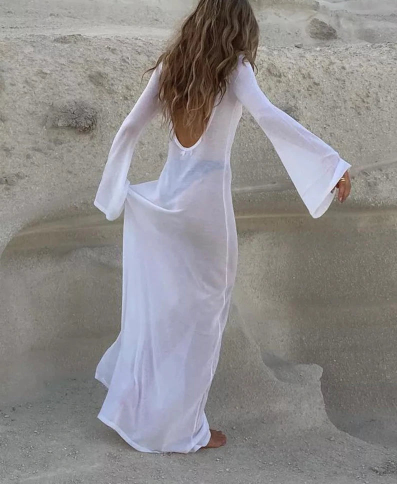 Sands Beach wear backless See Through Mesh Dress
