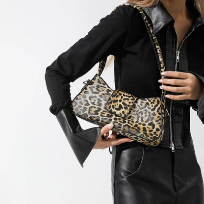 Leopard Print baguette bag