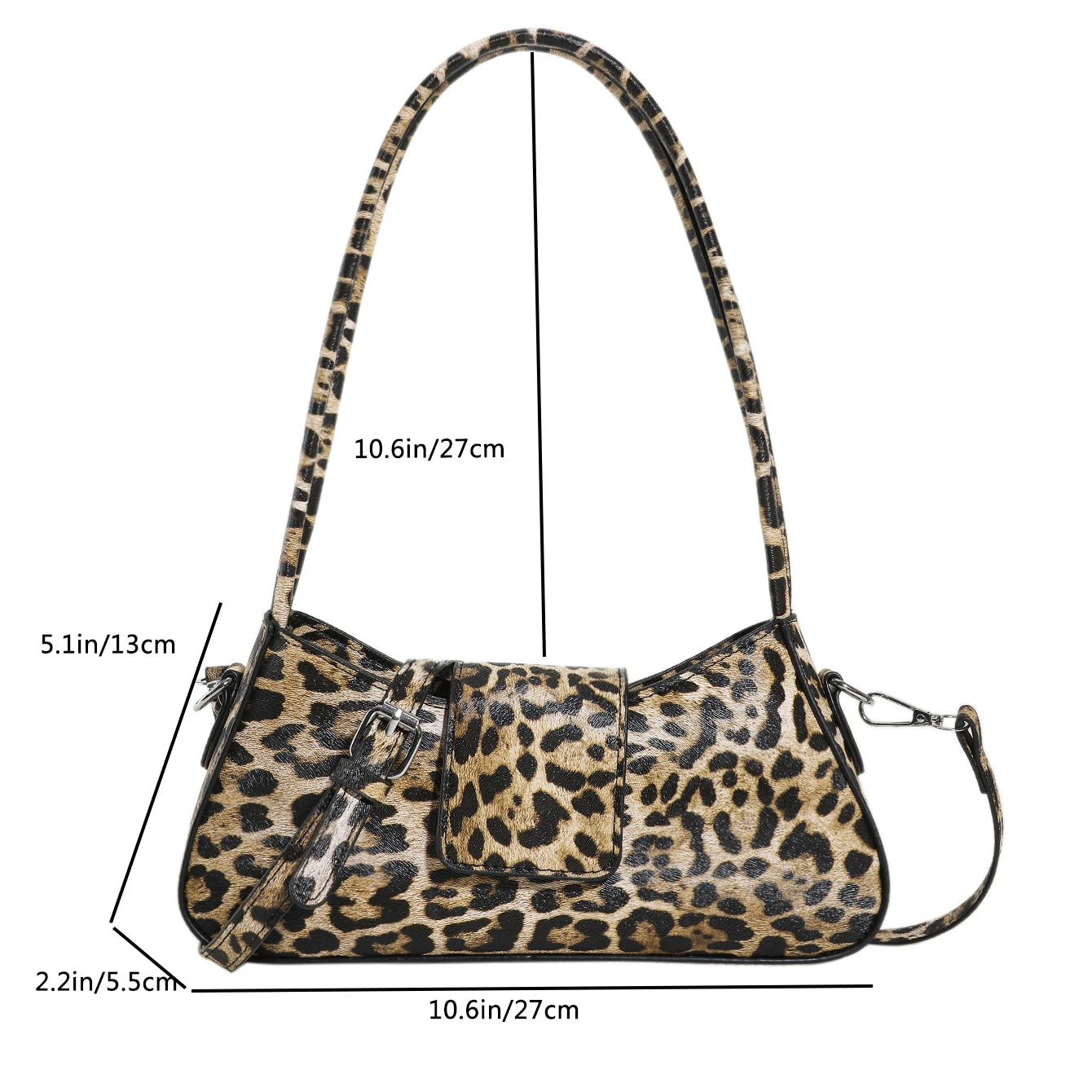 Leopard Print baguette bag