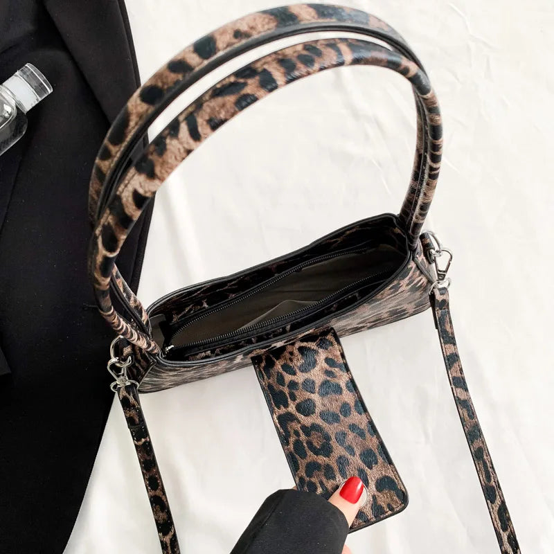 Leopard Print baguette bag