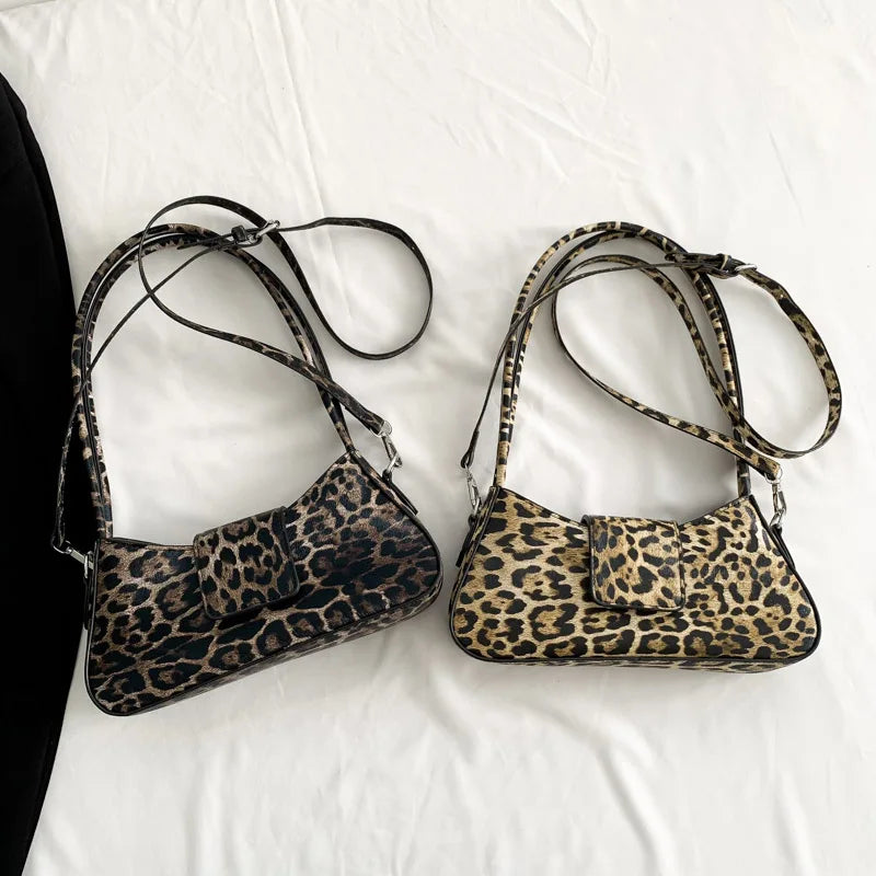 Leopard Print baguette bag