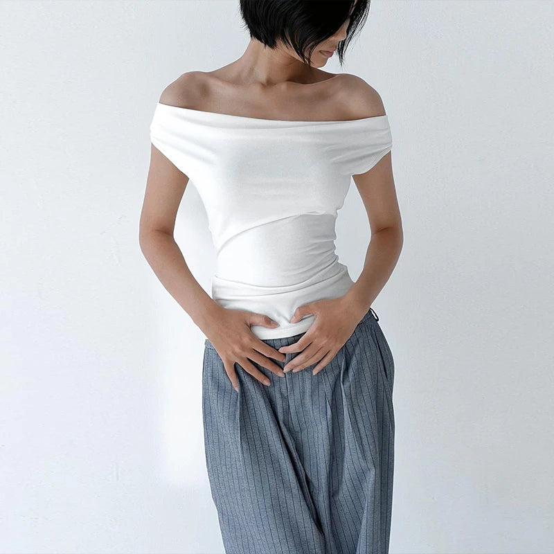 Mod Ruched Off The Shoulder Top