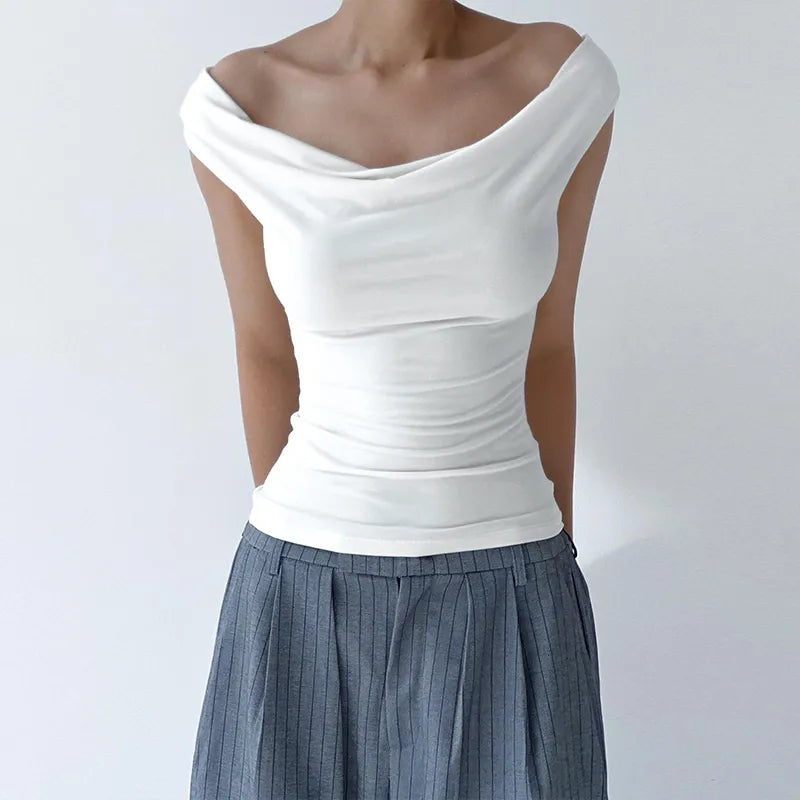 Mod Ruched Off The Shoulder Top