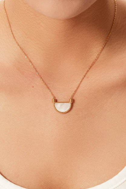 Crescent semi circle Pendant Necklace