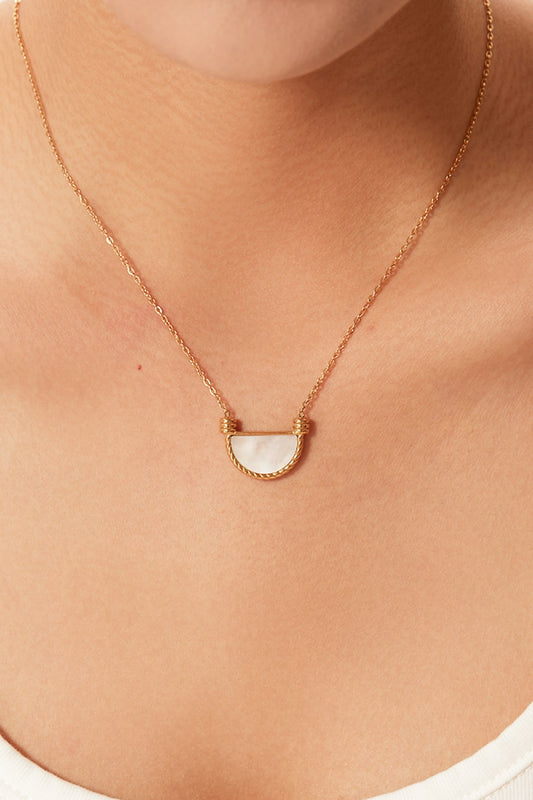 Crescent semi circle Pendant Necklace