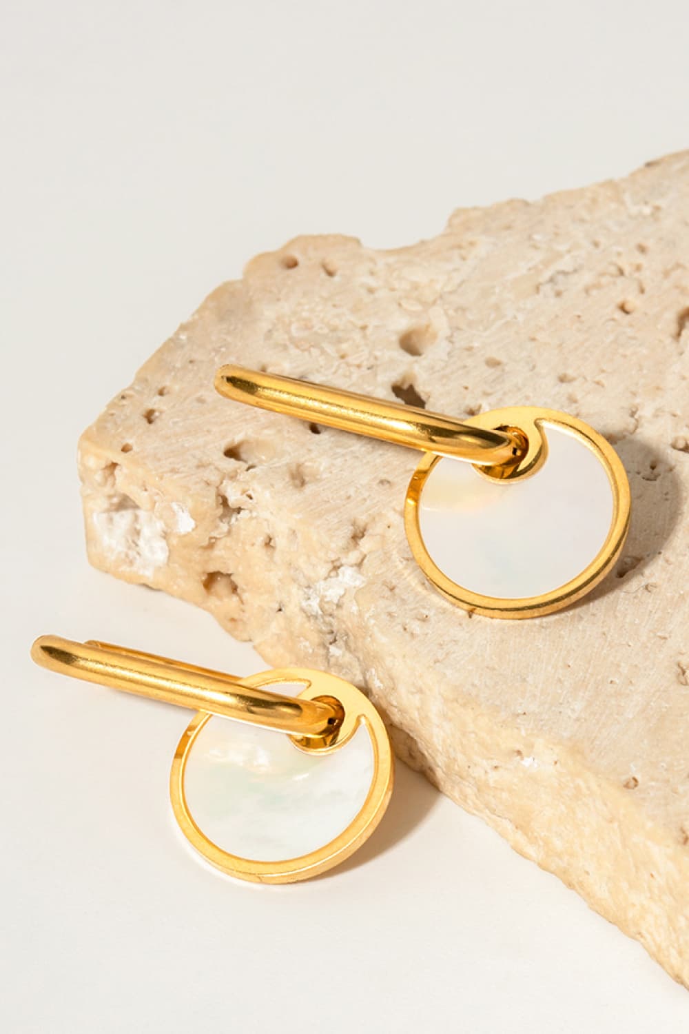 Ceres Copper White Mother-Of-Pearl Drop Earrings